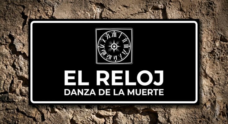 Icono de una esfera de reloj antiguo sin agujas sobre fondo de piedra, representando al personaje del Reloj en Verges.