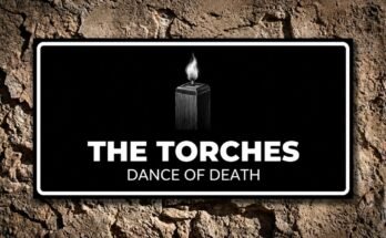 Burning torch on a black plaque reading “The Torches · Dance of Death”.
