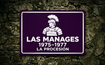 Ilustración de un casco y una coraza romanos: las Manages, 1975–1977, La Procesión.